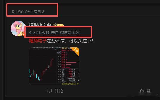 隆扬电子开始起步，节奏很不错，耐得住寂寞，扛得住压力！宝们，账户开始翻红了吧！ 