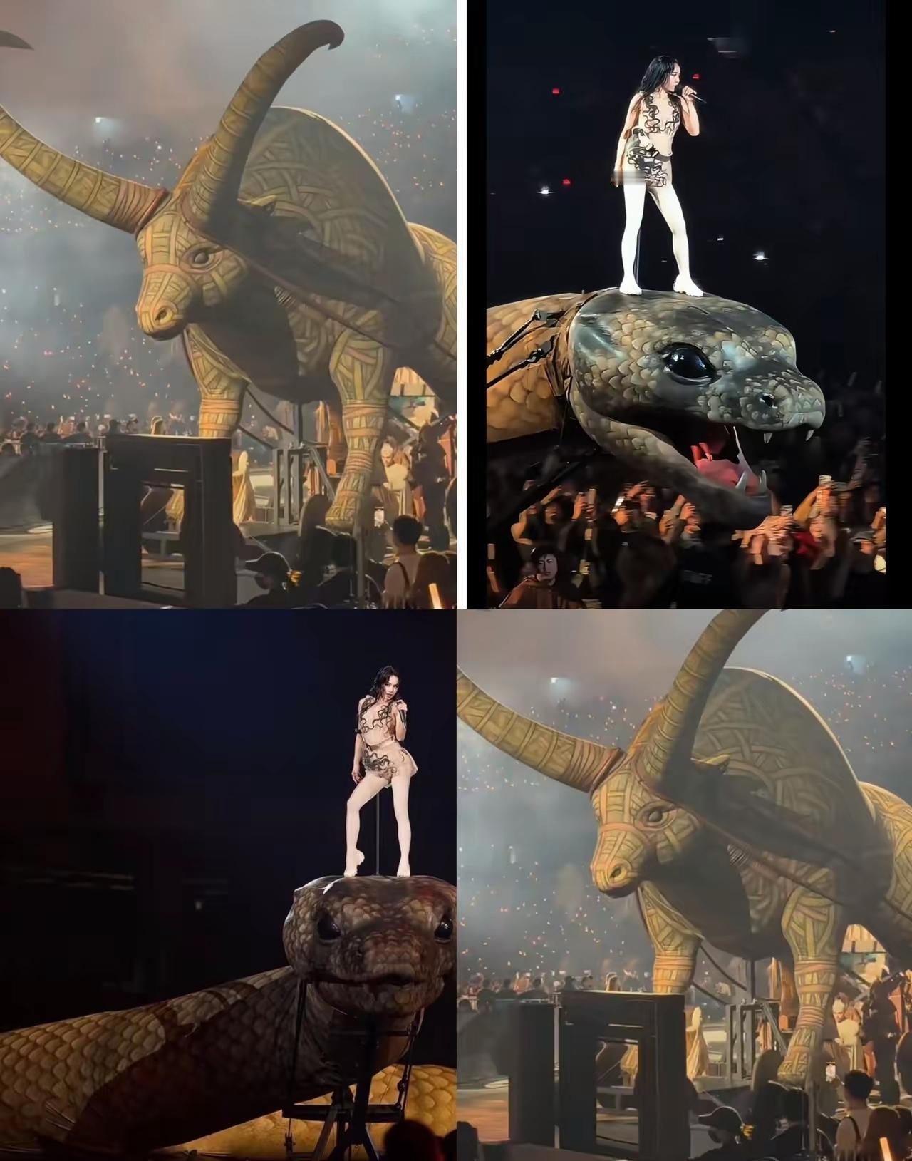 蔡依林演唱会，出现一条巨蟒，据说耗资不菲，以后开演唱会感觉会越来越卷。
为啥现在