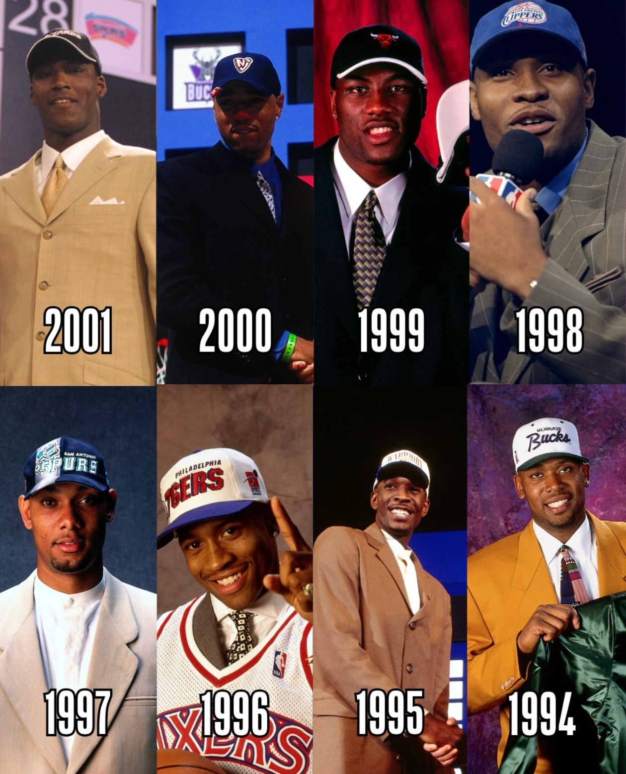 篮天下 1978年-2001年的NBA历届状元，请找出个白人…Images vi