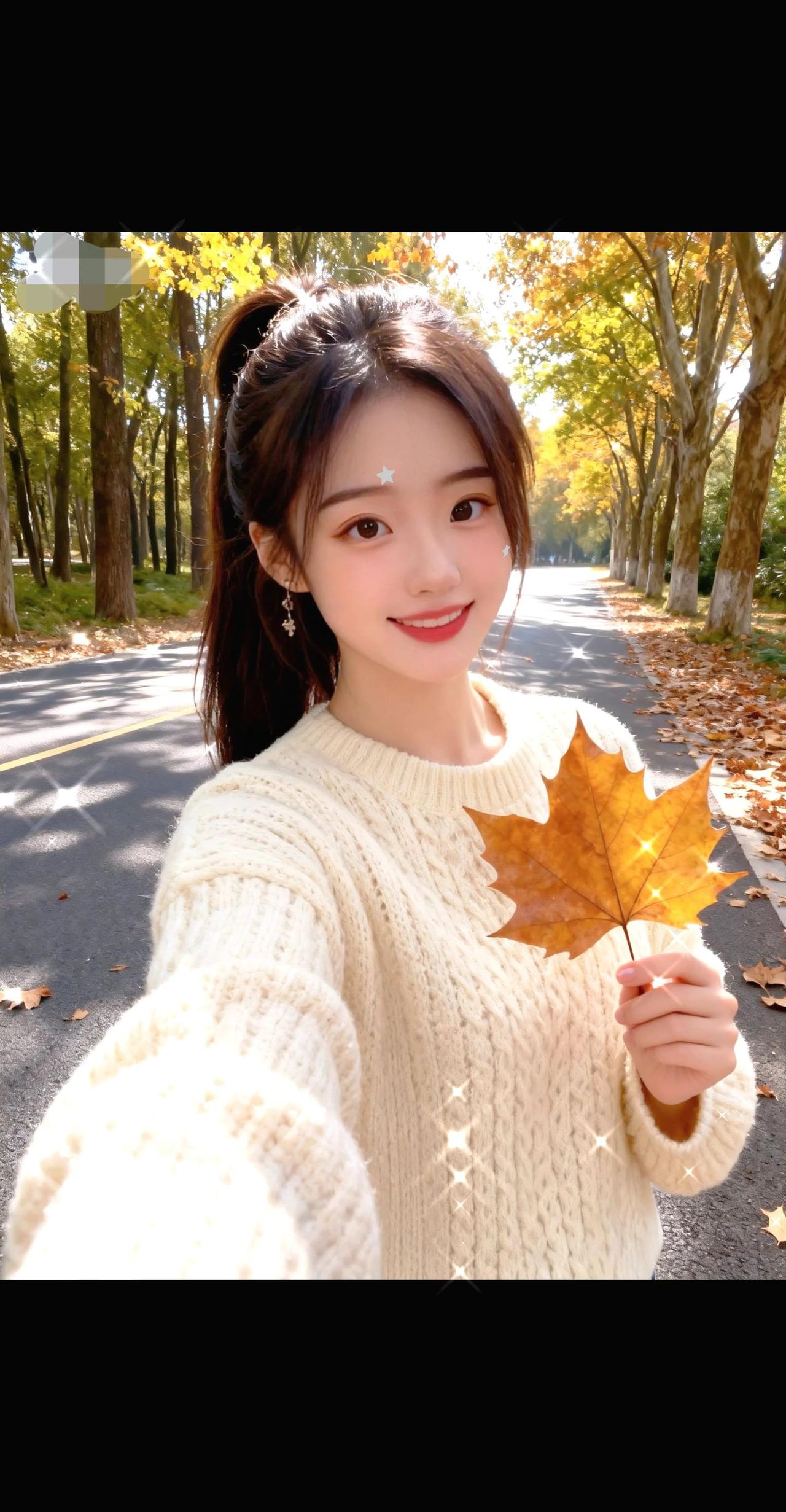 黄叶子 树林拍照 小姐姐 抖音玩法合伙人计划 全抖音寻找玩法合伙人