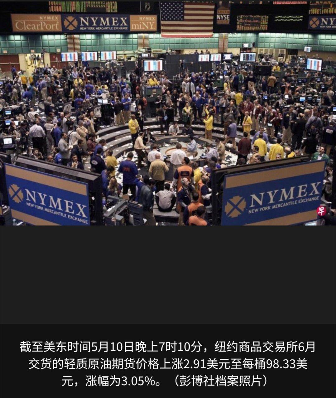 美伊谈判受挫国际油价显著上涨 由于美国与伊朗和平谈判受挫推高市场风险溢价，国际原