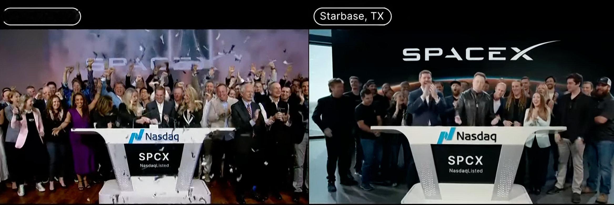 【SpaceX正式登陆纳斯达克 马斯克远程敲钟】SpaceX上市马斯克远程敲钟6