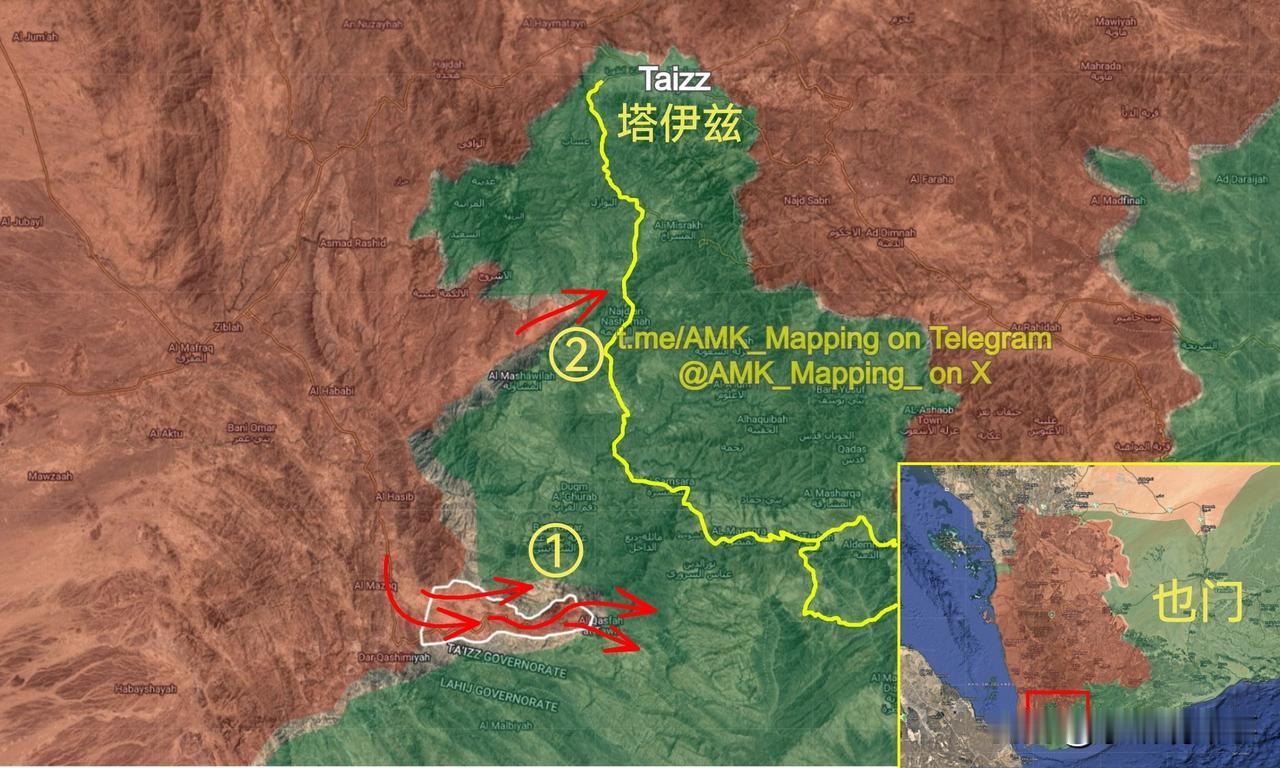 新西兰信源“AMK”通报了塔伊兹前线的战况：

以下是机翻：

在过去24小时内