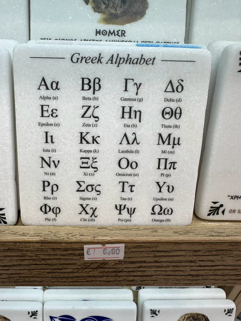 希腊语字母，alpha和beta都在，o变成了omicron.[思考] ​​​