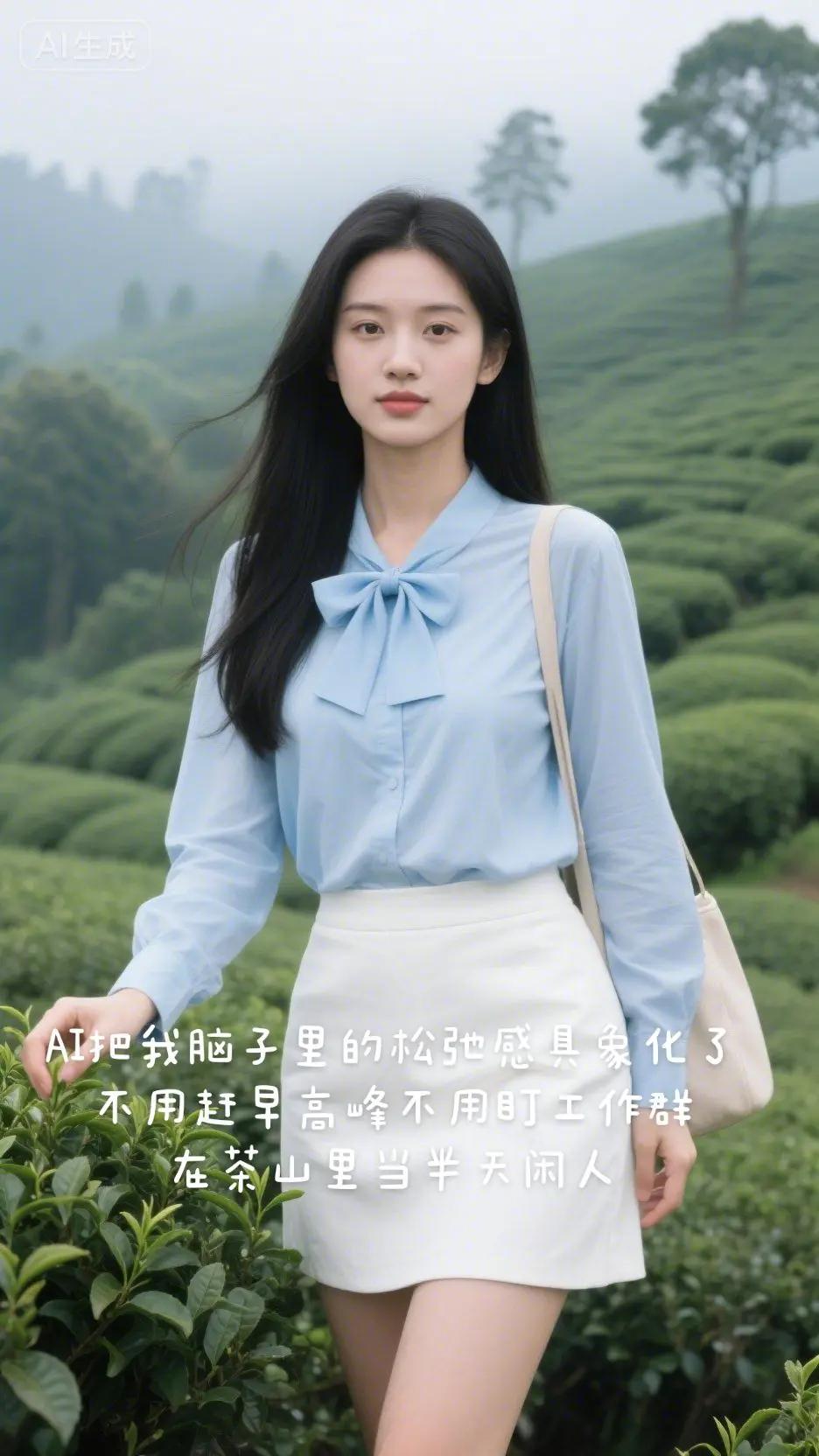 快来看我在即梦创作的AI作品茶园少女薇薇即梦AI