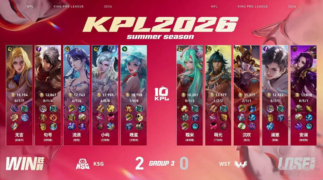 KPL流浪海月MVPKSG对战WST流浪使用海月多次单独分割敌方关键人物，牵引对
