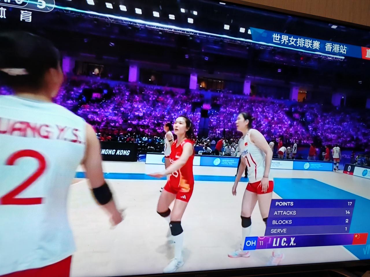 2026年7月12号世界女排联赛香港站的比赛，中国女排对阵意大利女排，中国女排1