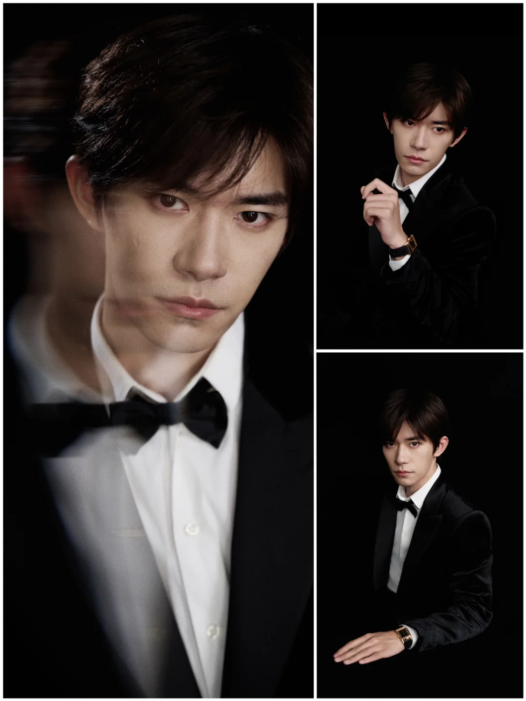 易烊千玺Emporio Armani丝绒西服配积家腕表