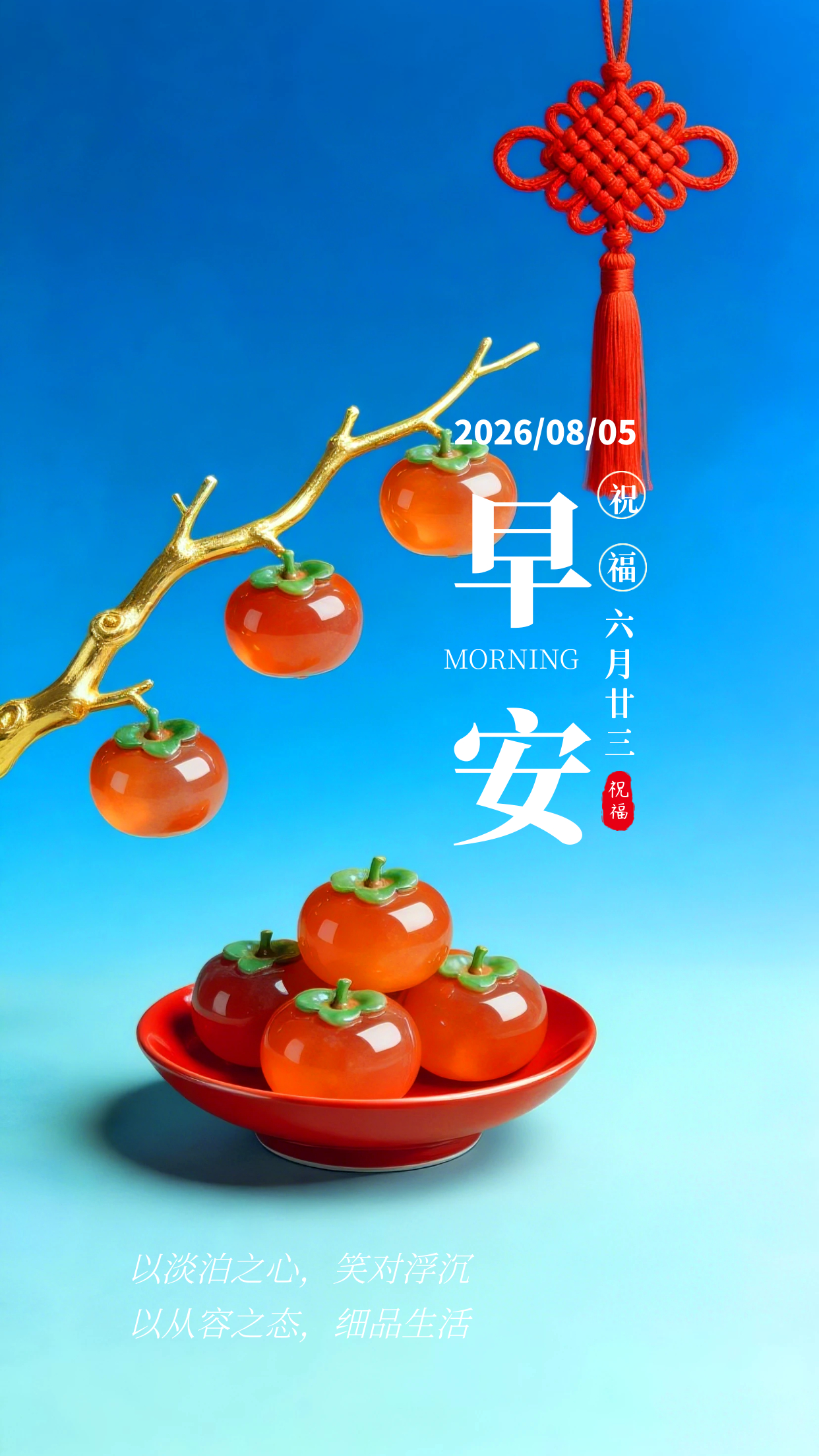 2026.8.5周三早安祝福海报壁纸拿图吱一声噢～ 