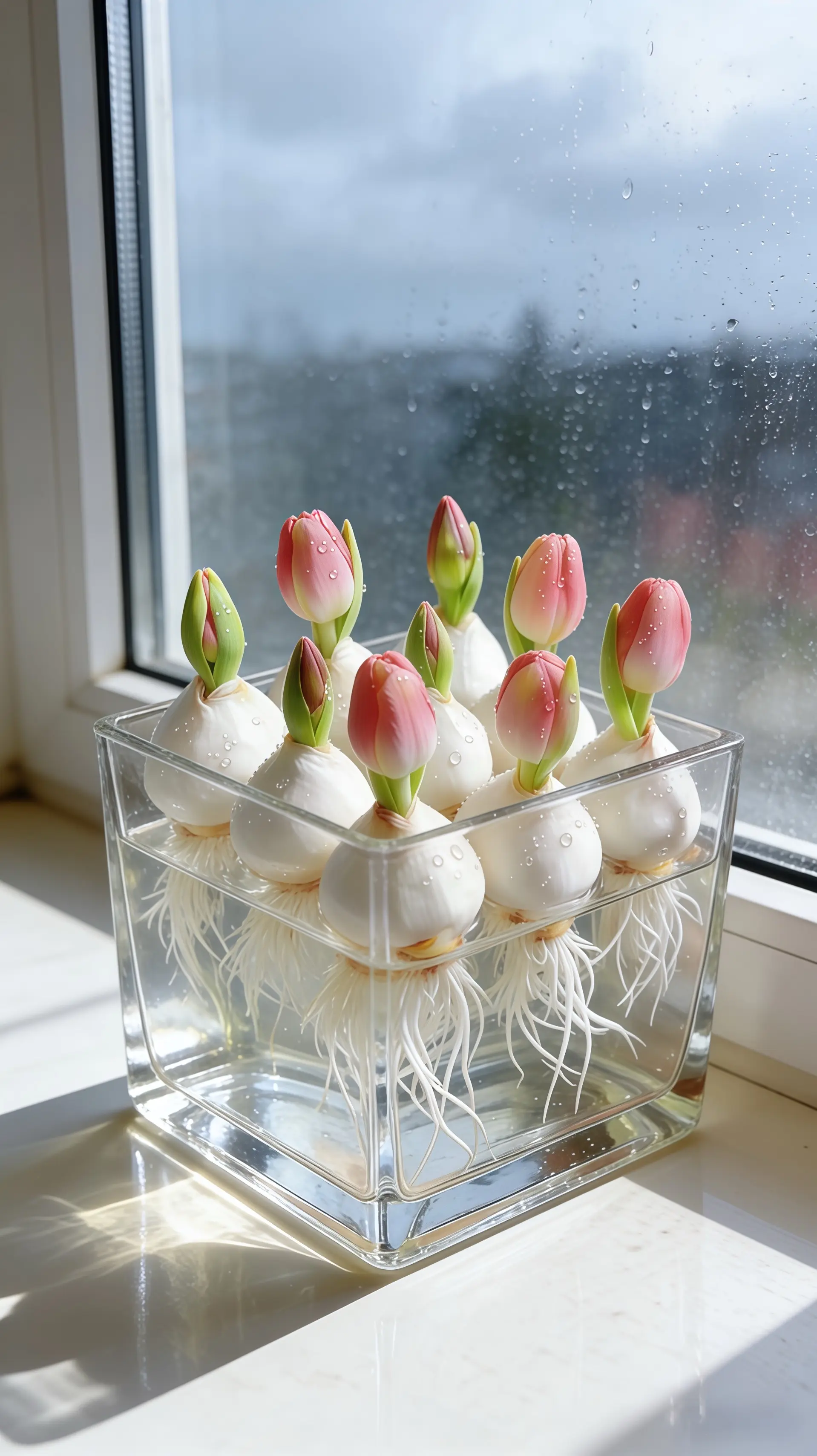 水培郁金香种球，养护简单，耐寒易活！仅需清水供养，便可自然生根、抽芽吐...