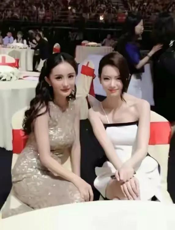 她们俩的合影，对于白色裙子的美女来说就是灾难！她本来就是那种从上到下都很平整的身