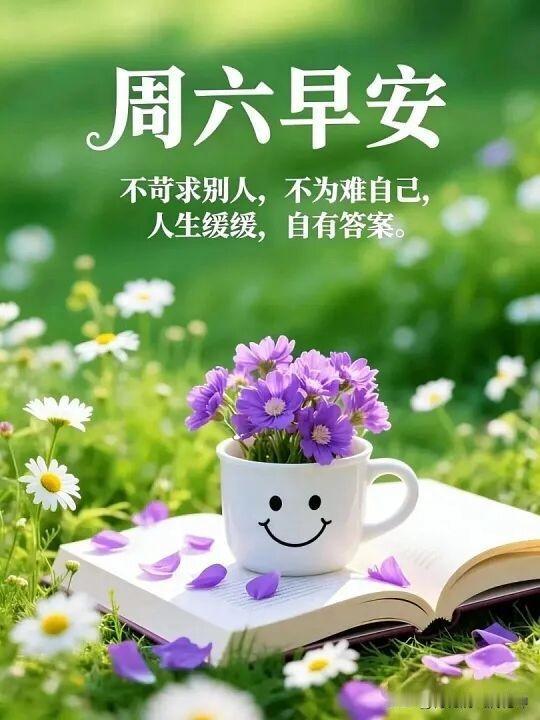 周末早安，微笑面对每一天！🌸💐🌼