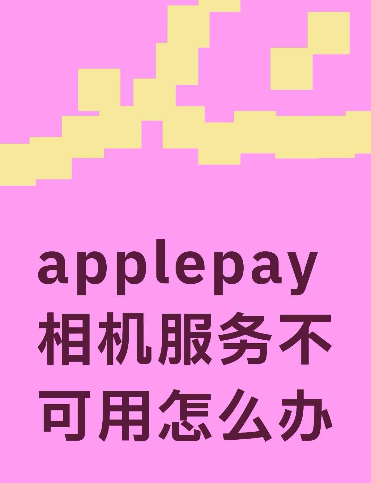 applepay相机服务不可用怎么办不懂就问有问必答 万能的 apple
