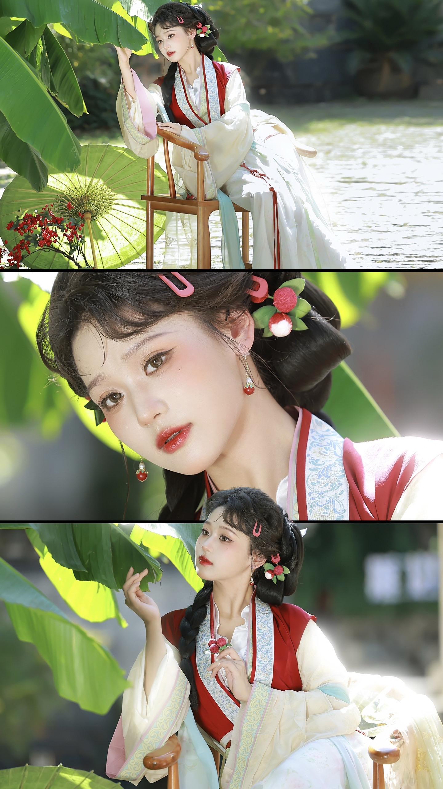 在呈坎拍到了漂亮的芭蕉树！芭蕉好美好好拍！ 🧚‍♀️：  💄：  👗