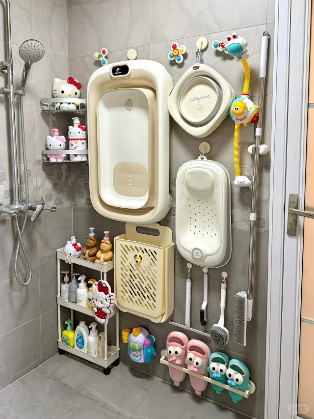 思路打开！有娃后浴室这样收纳！