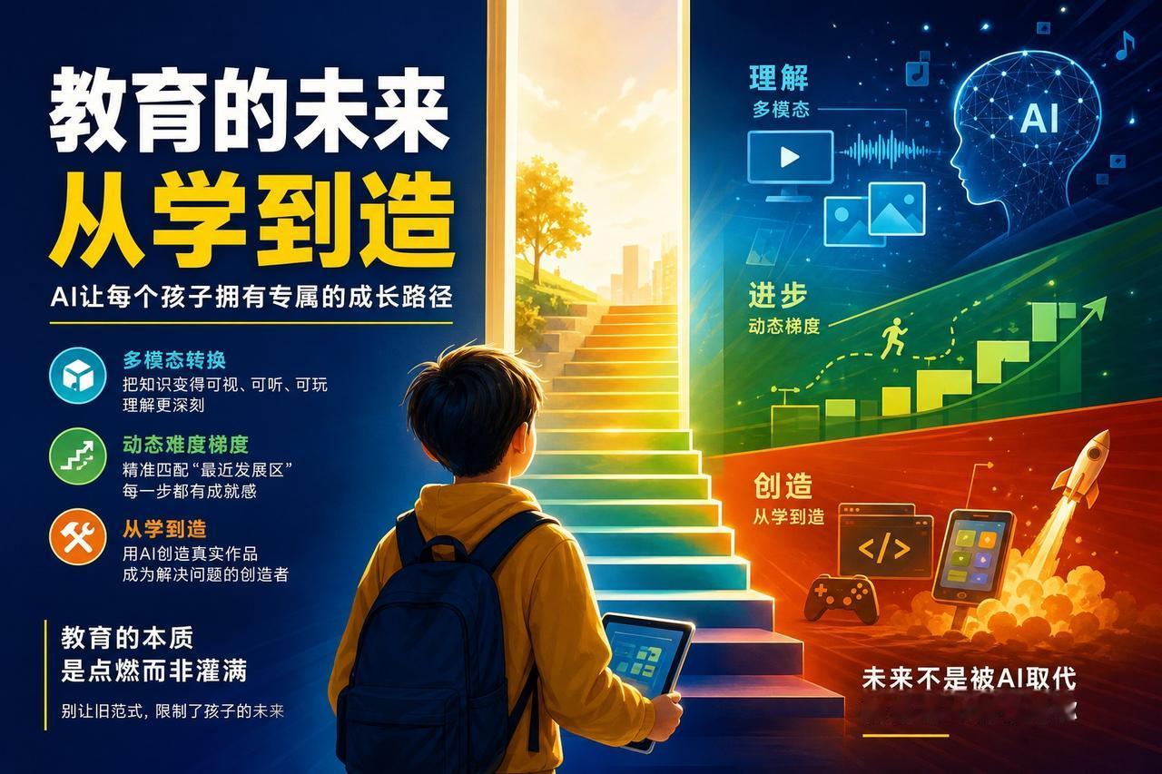 【AI不是电子保姆，而是孩子的第一位全能合伙人】

很多人觉得AI进校园就是帮孩