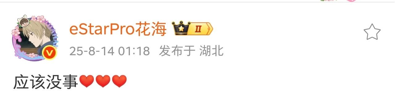醒了看了一下微博私信炸了，然后花海发了一条“应该没事”  具体还是要等官方的消息