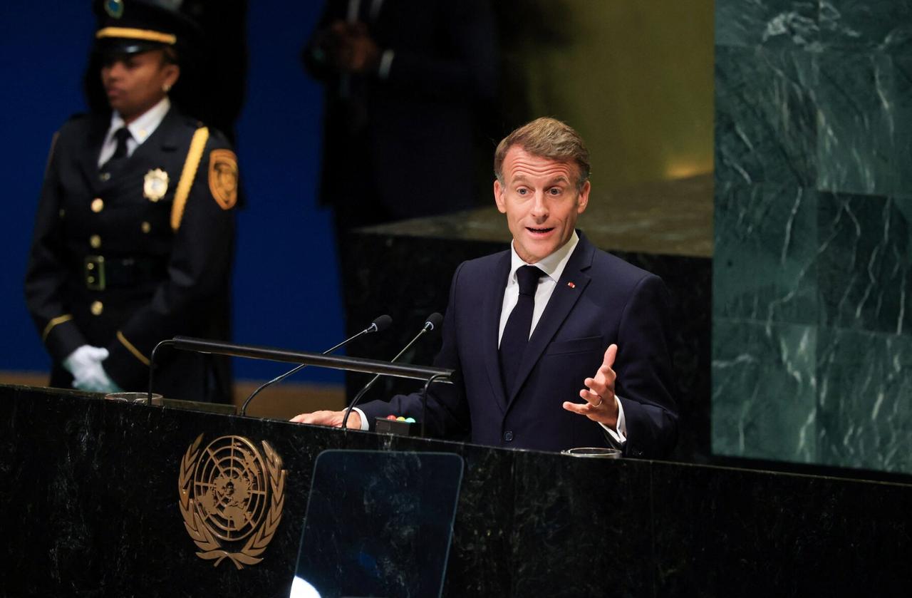 法国总统马克龙9月22日在联大一般性辩论中批评以色列，称加沙局势“令人感到羞耻”
