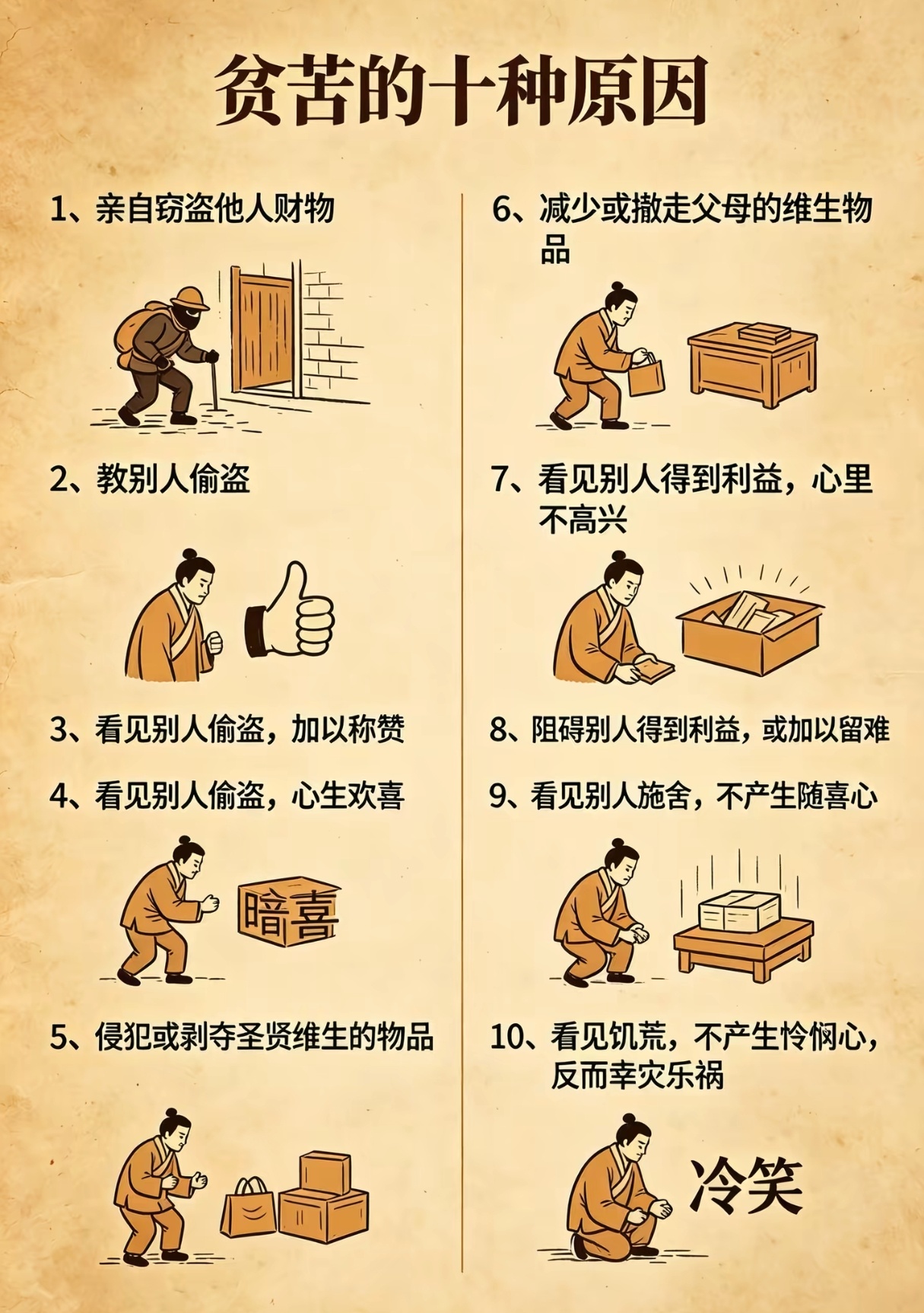 贫苦的十种原因。 