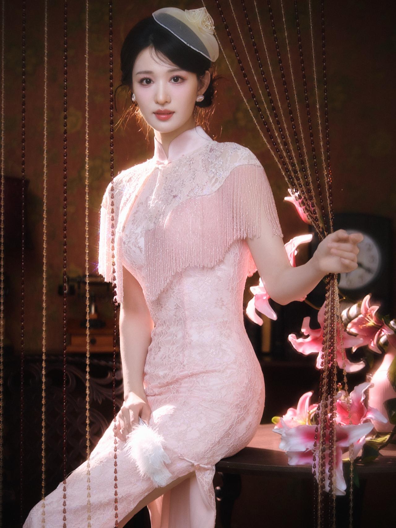 王楚然旗袍写真，民国风女神！