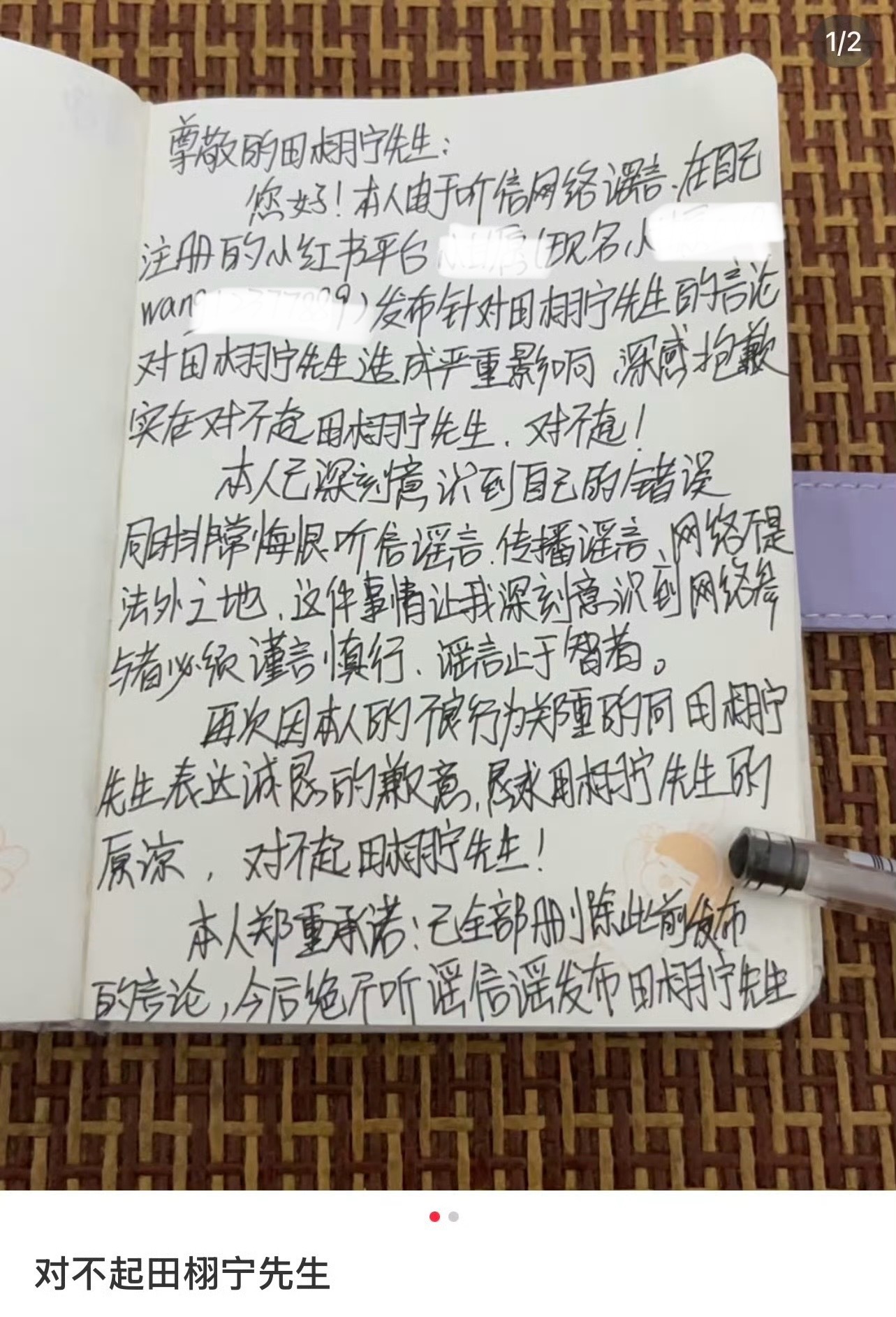 又有被告的网友向田栩宁道歉了！[吃瓜][吃瓜][吃瓜]路人镜头下的田栩宁展轩田栩