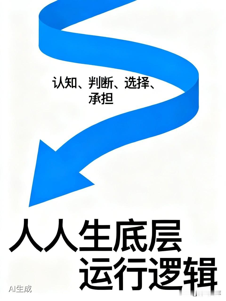 “认知、判断、选择、承担”反复循环是人生最底层的运行逻辑。每一次循环，都是我们与