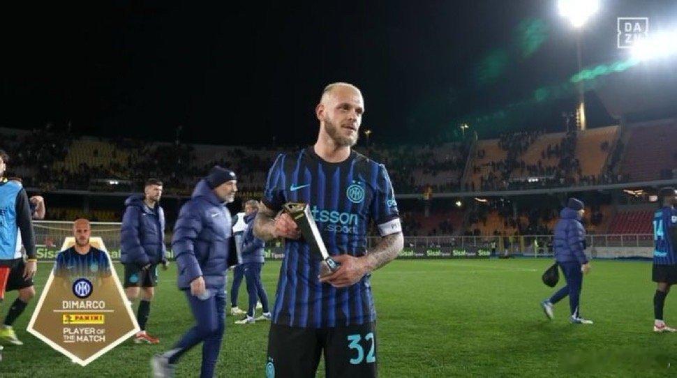 迪马尔科本赛季在意甲联赛中：• 24场比赛• 5个进球• 15次助攻莱切0比2国