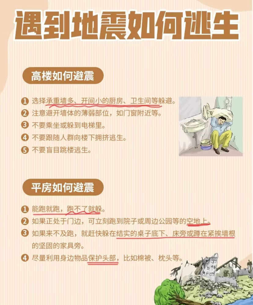 日本地震 同胞们平安啊 日本的地震也太频繁了 快来学习地震防护知识！ 