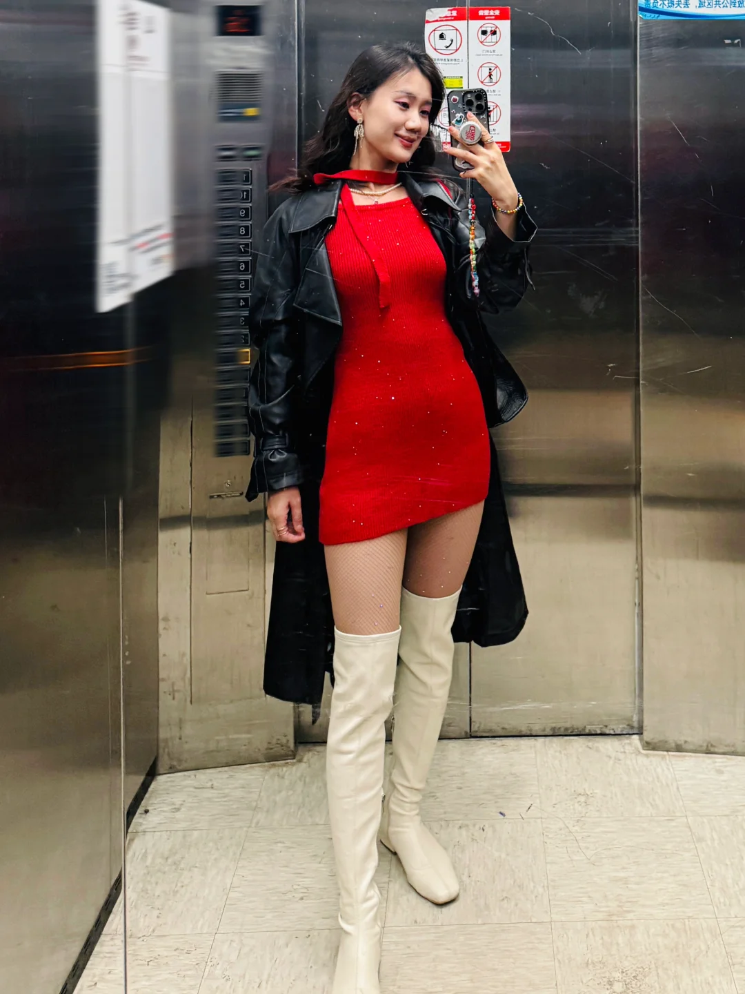 OOTD｜经典黑红穿搭🖤❤️