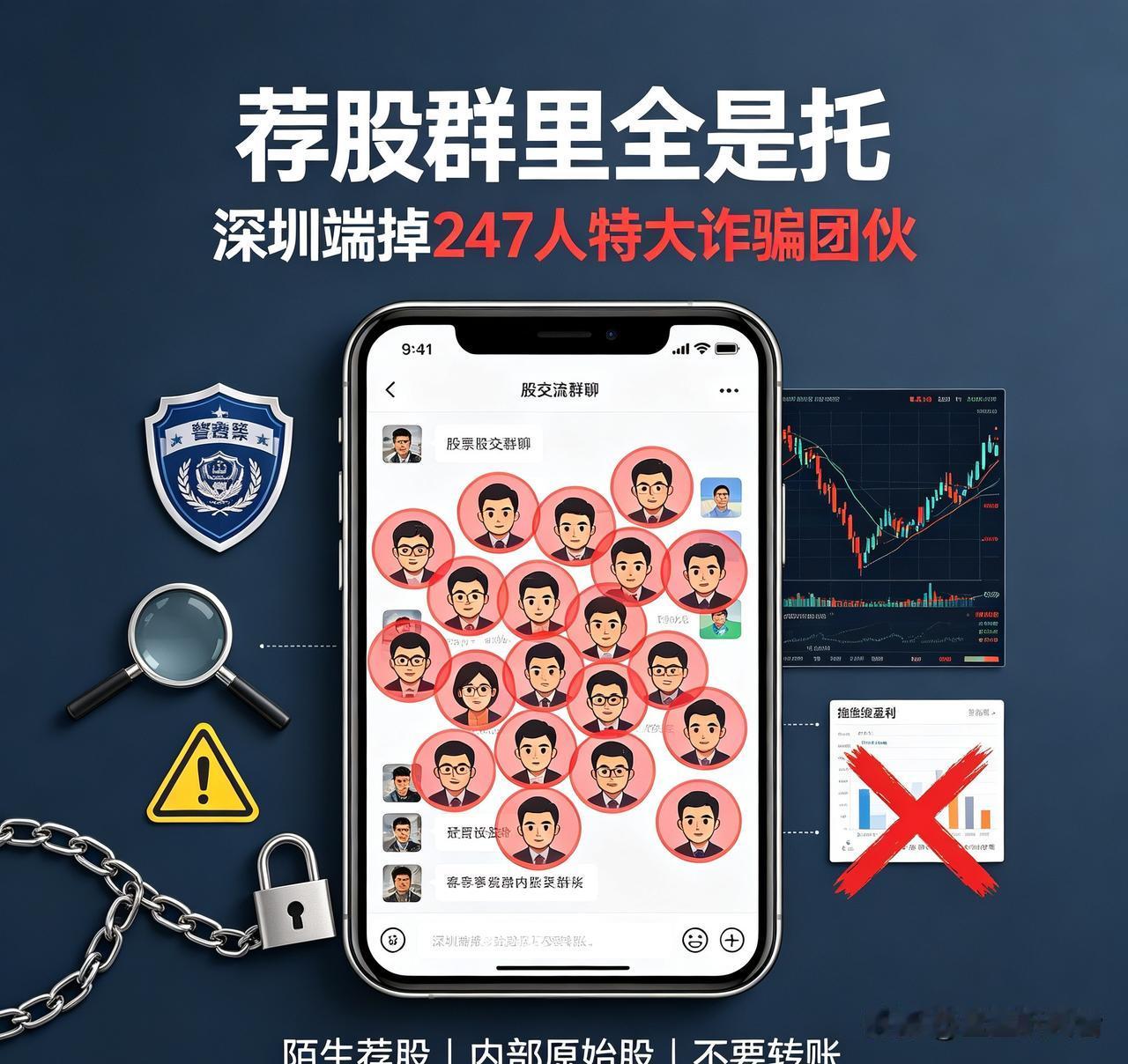 400警力一锅端247人荐股诈骗团伙！群里除了你，其他人全是托
 
 
刚刷到深