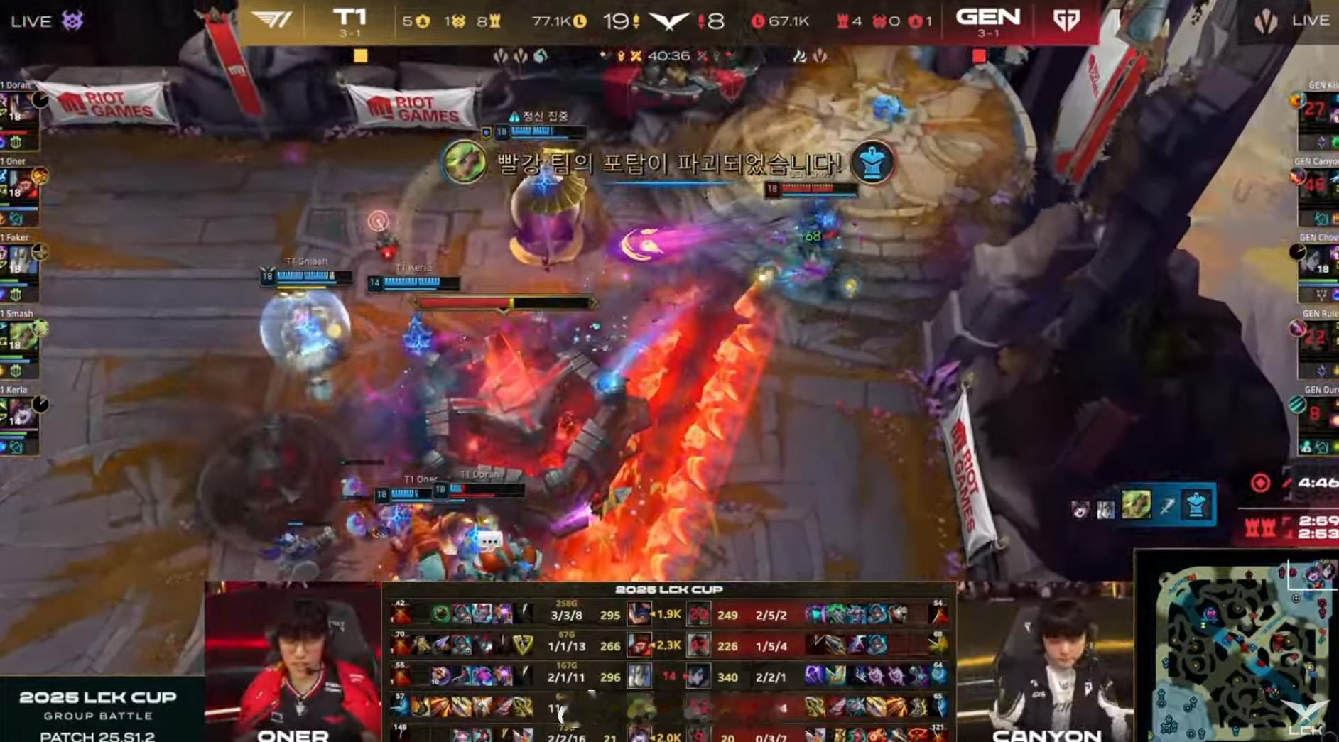 【 2025LCK  T1 2-1 GEN】恭喜T1战胜GEN拿下比赛胜利 T1