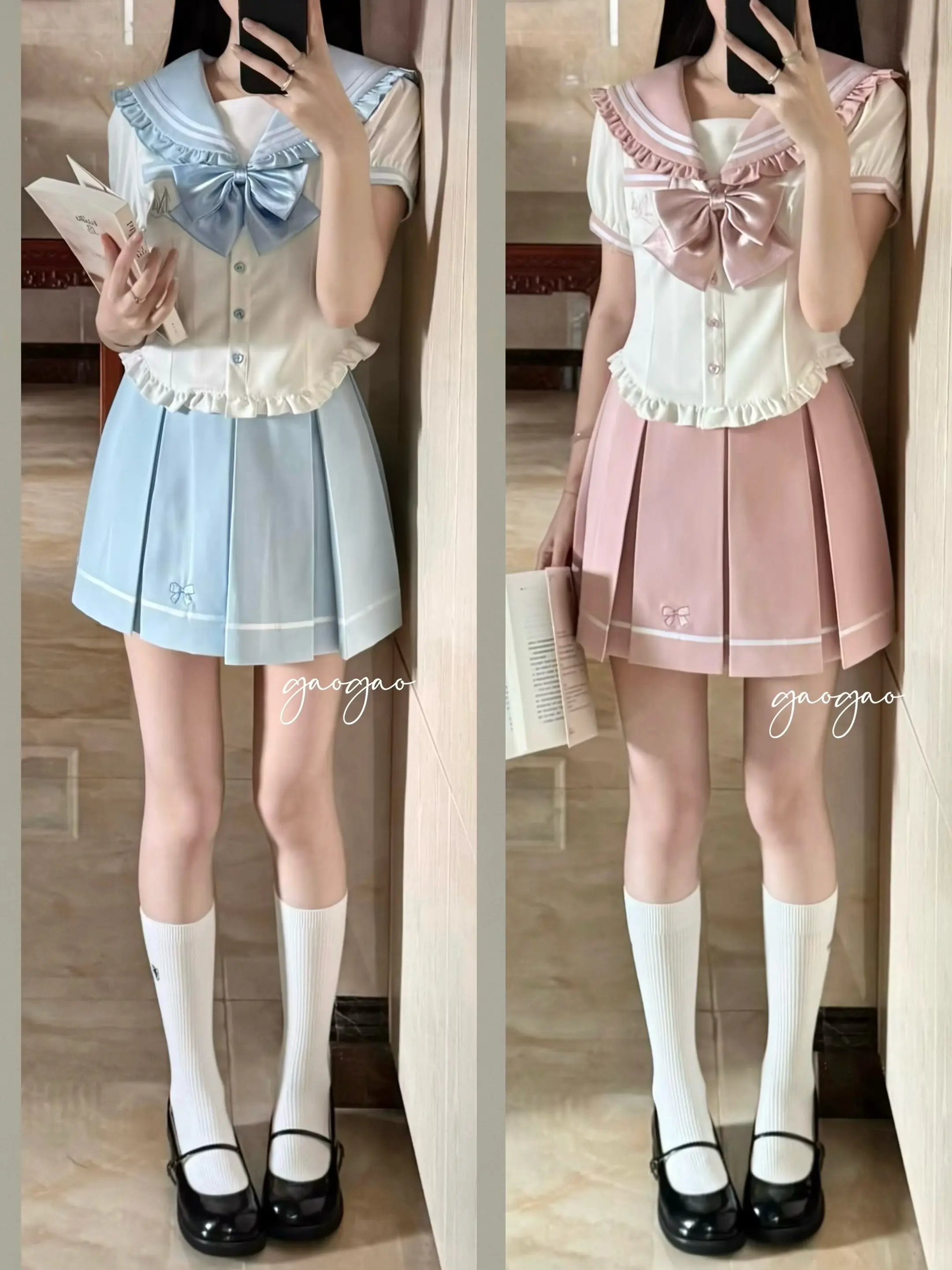 太好啦！是双子水手服！！粉蓝好嫩！！好适合和姐妹一起穿耶～好喜欢这个木...