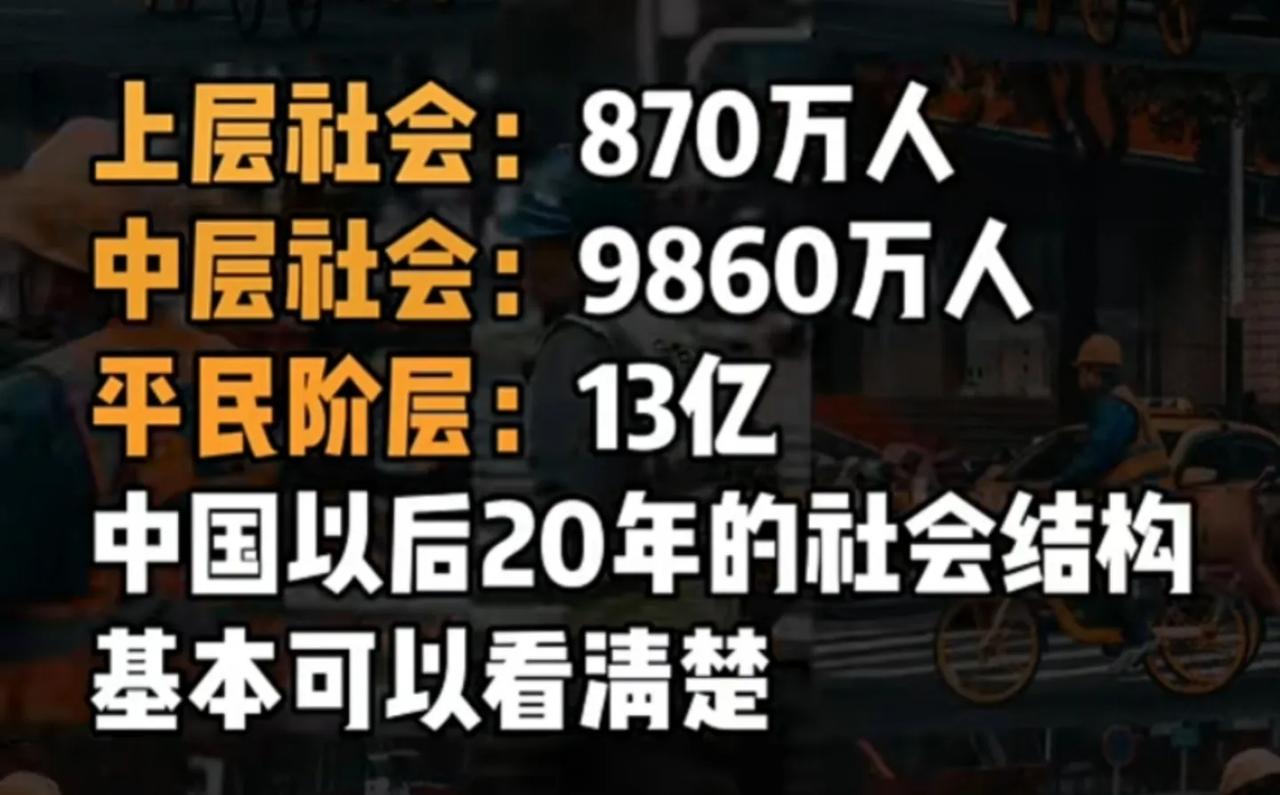 你是哪个阶级?努力挤进中层社会，中层社会有近一亿人。
我们这些平民通过3代人的努