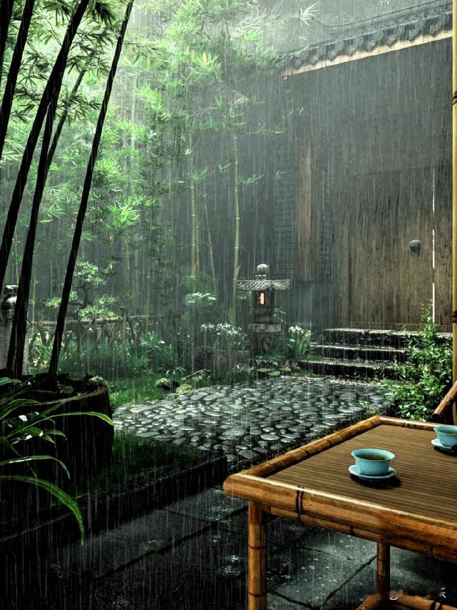 下联“今朝薄雾轻云，且待日升霞染”，讲的是今早雨过之后，天地间只剩下轻柔的雾和云
