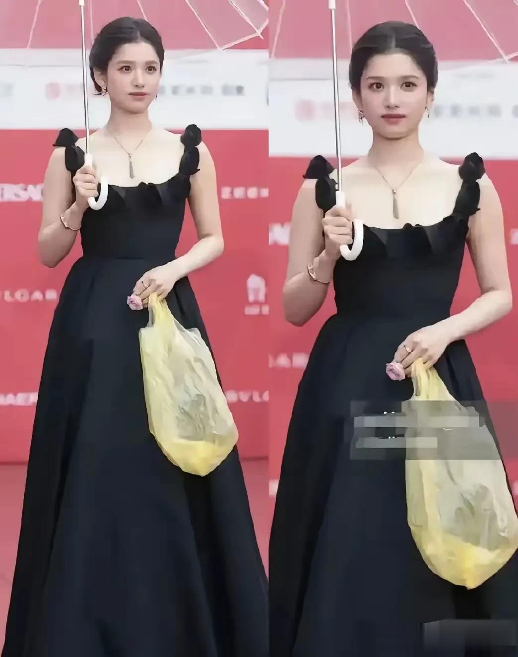 张婧怡拿的这个塑料袋是巴黎世家的价值99万，太离谱了，和普通垃圾袋没有区别。
