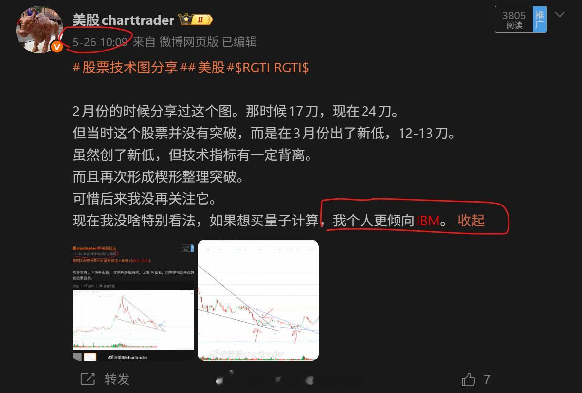 美股技术图形分享美股ZSIBM IBM[股票] 我每天发这么多，微博也不给我1分