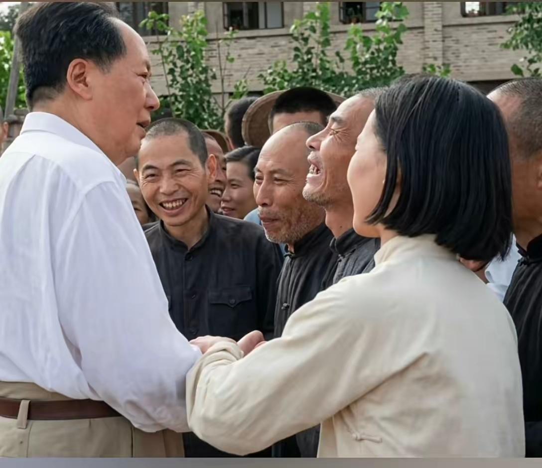老人家最爱去群众中间，
祖国人民也最喜欢能见到他老人家。