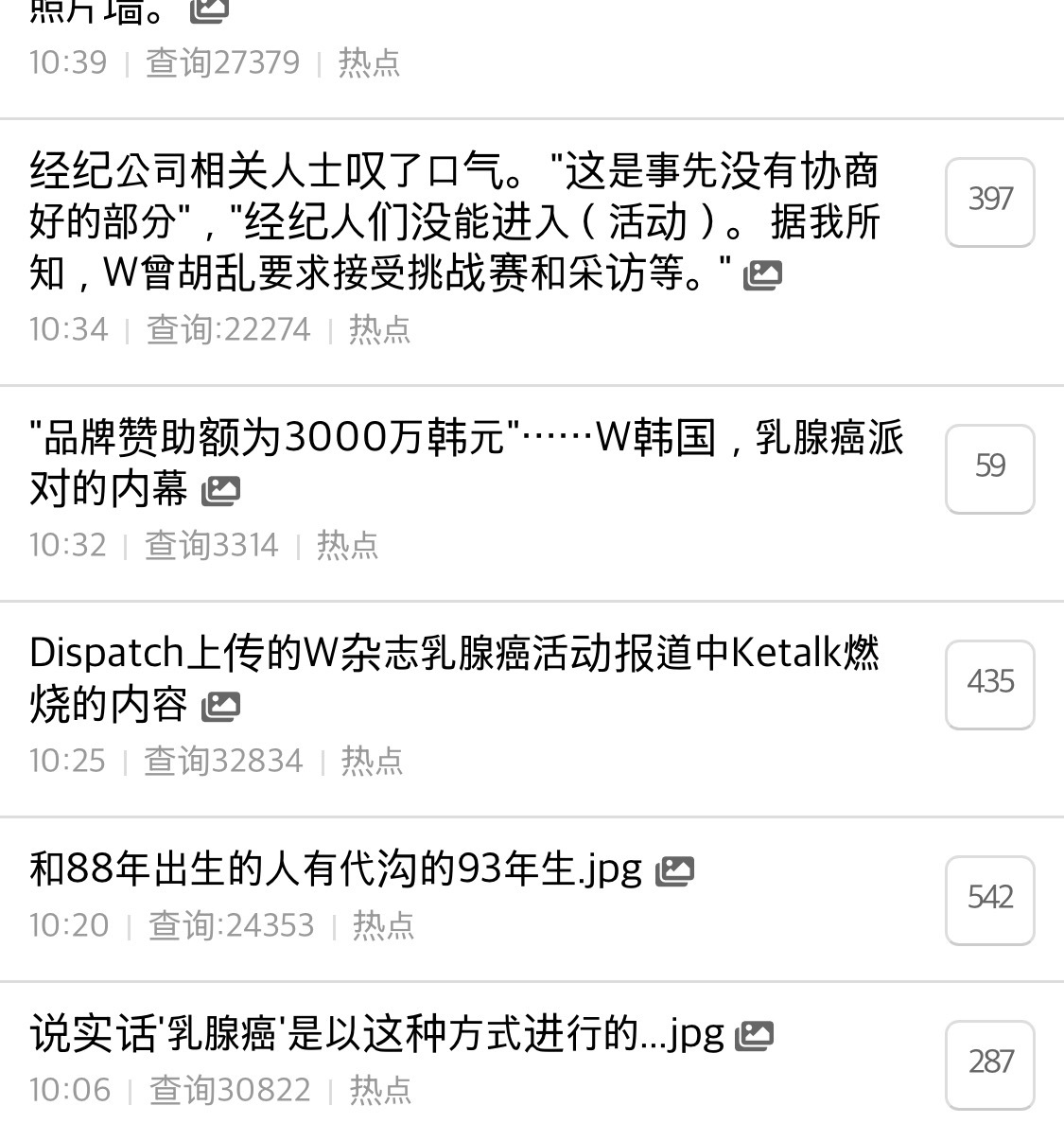 一大早又是满屏的热帖【热帖】Dispatch上传WKorea乳腺癌活动报道看这篇