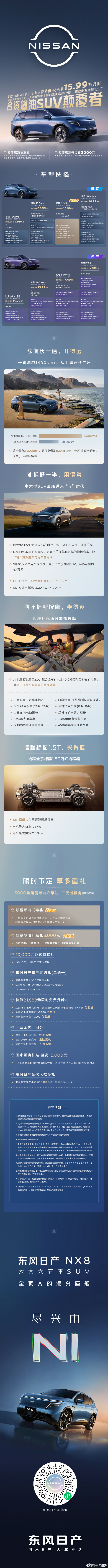 15万级合资燃油SUV颠覆者NX8上新东风日产NX8增程260Pro上市，限时1