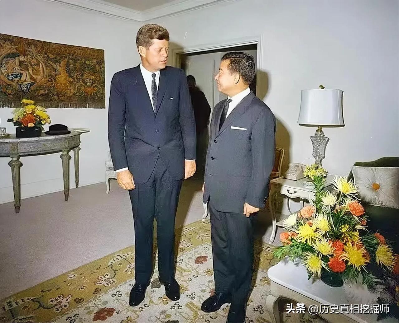 1961年9月，西哈努克与美国总统约翰·肯尼迪！