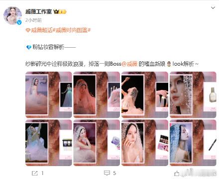 戚薇嗜血新娘look解析  戚薇纱影碎光中诠释极致浪漫  💎粉钻妆容解析——纱