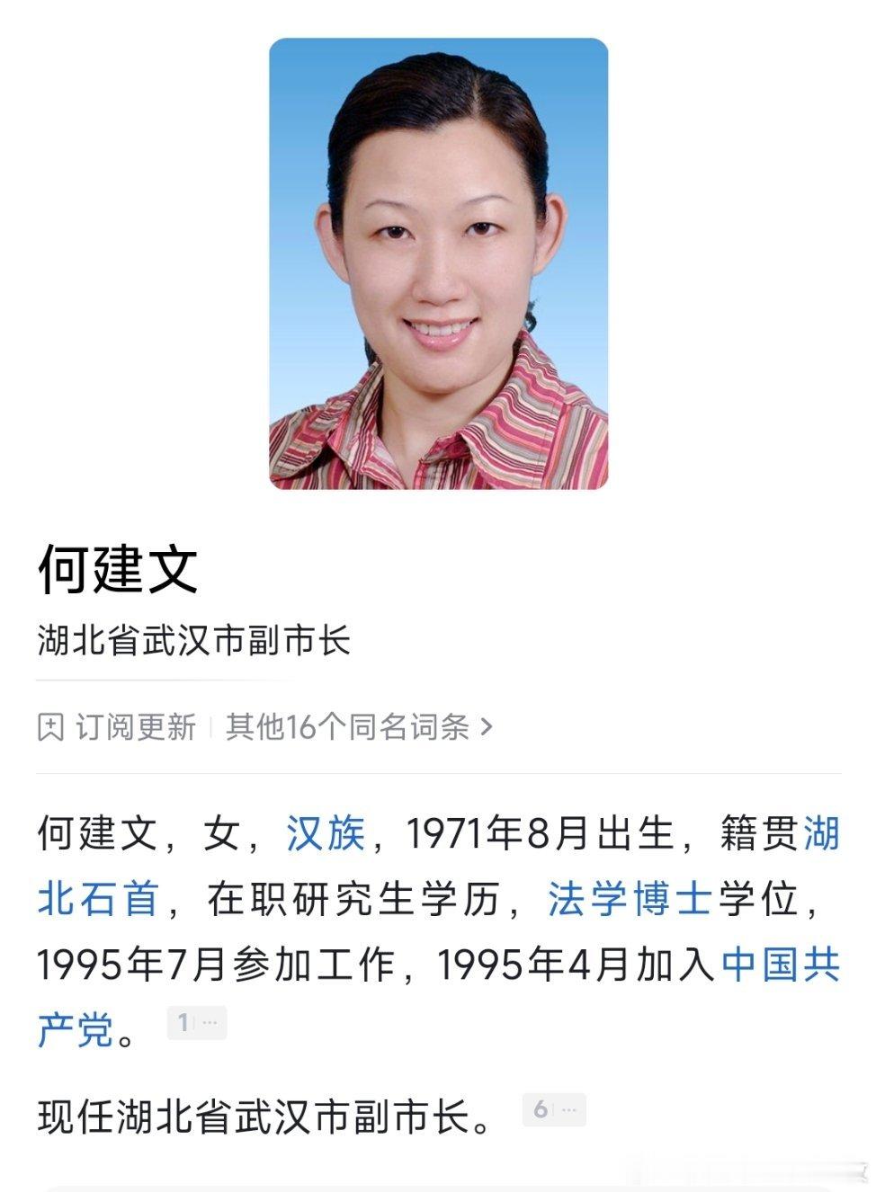 何建文任武汉市副市长。 