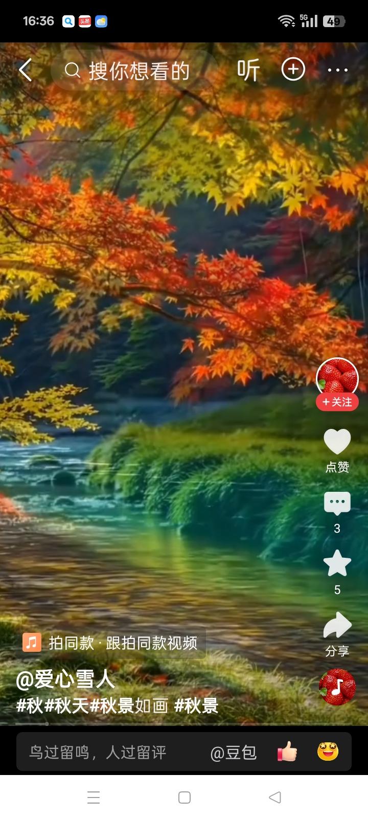 秋景如画，五彩缤纷。美轮美奂，绝美神图！