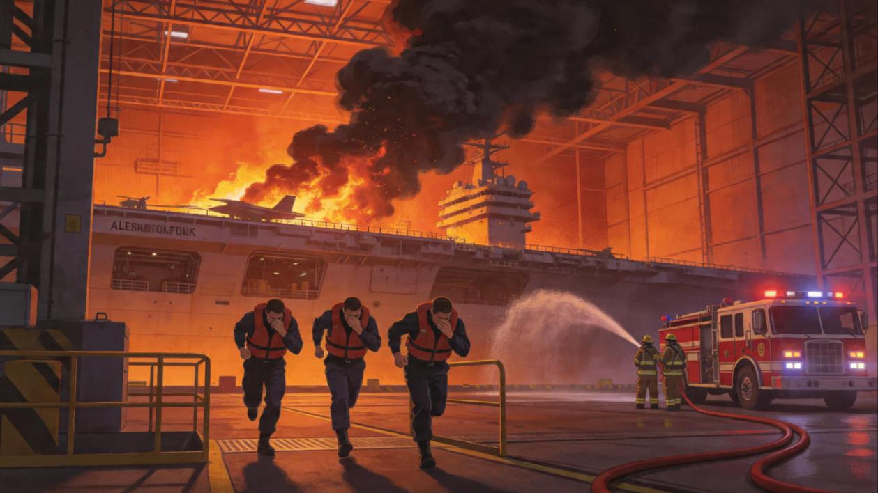 离谱！美军航母接连起火，130亿巨舰变“烧烤架”，美军核动力航母彻底沦为全球笑柄