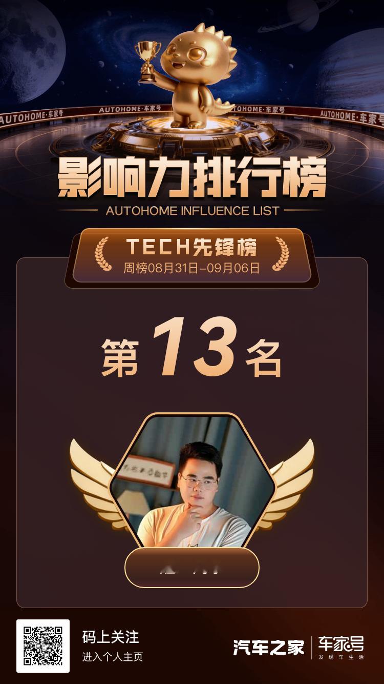 车家号影响力排行榜第13名，本汽车宝贝也好起来了[偷笑]大v聊车 ​​​