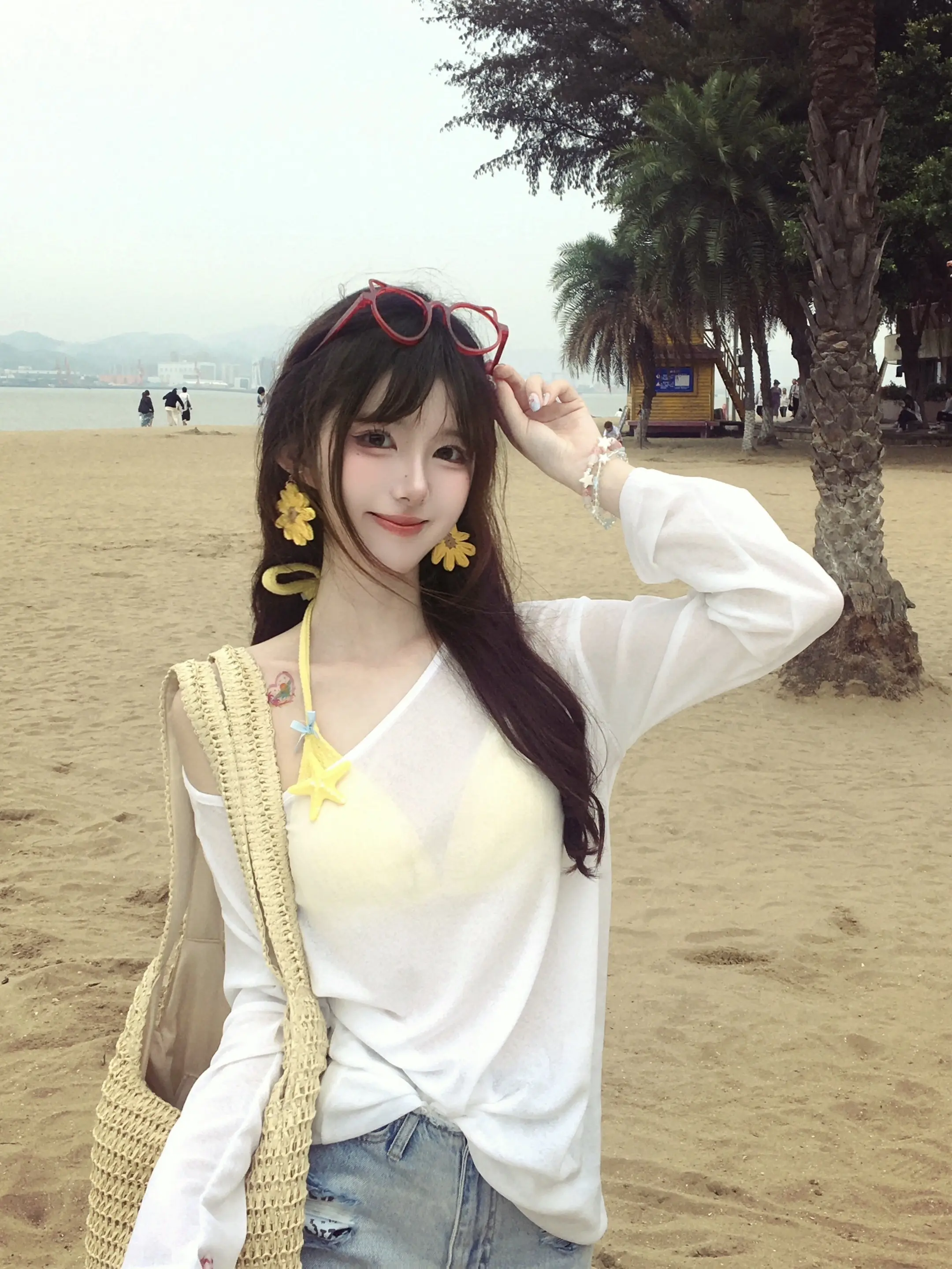 吹的是古早味🌊🌴。最近被古早滤镜拿捏了 用美图秀秀打包春天