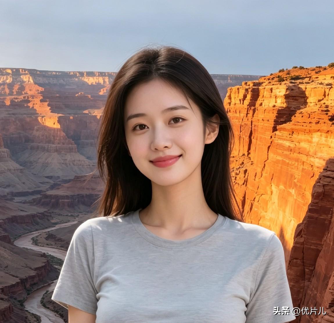 立在红崖之巅，望曲水萦绕山谷。
人处在浩渺天地之间，才知晓烦忧本似微尘。
山不言