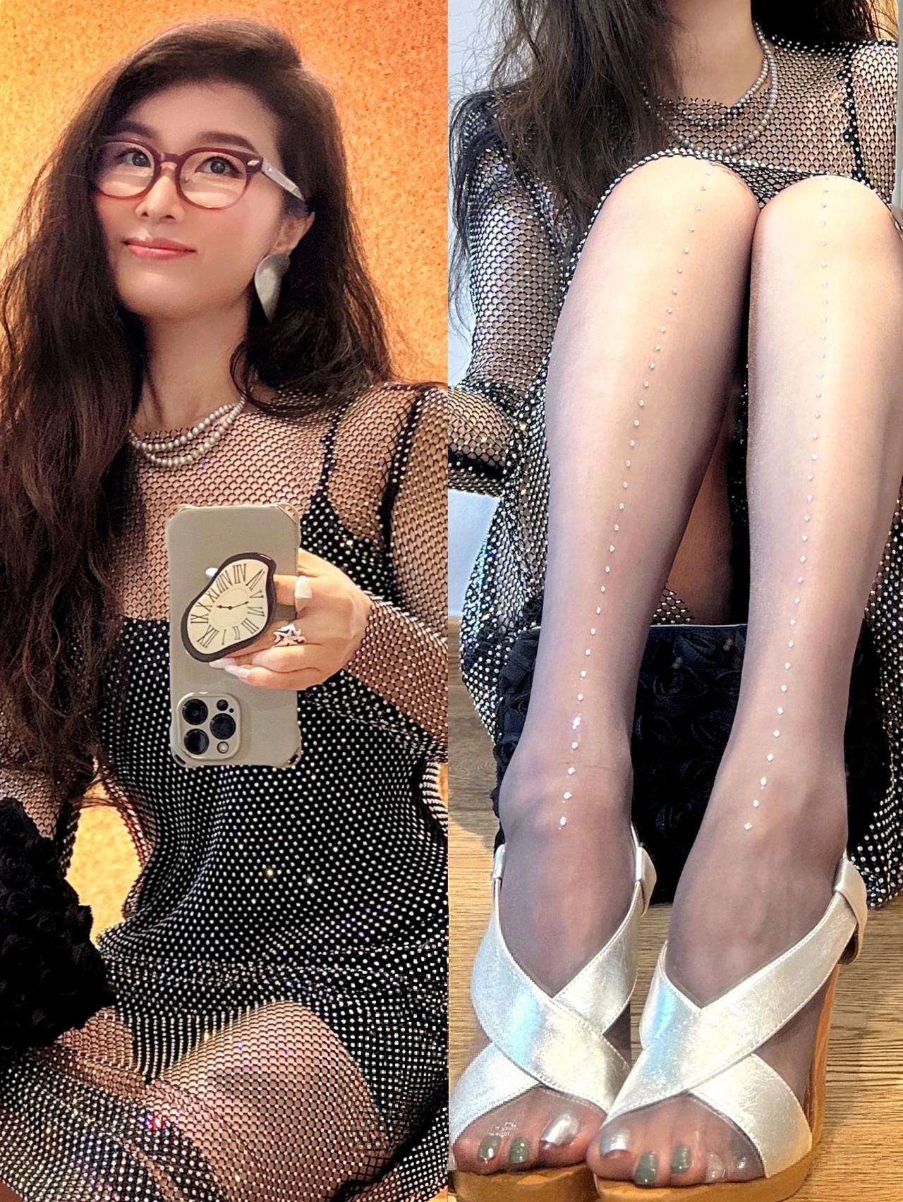 黑色黑亮片收腰小吊带🕷️
黑Zara亮光网眼迷笛裙🕸️
黑色贴身包臀安全短裤