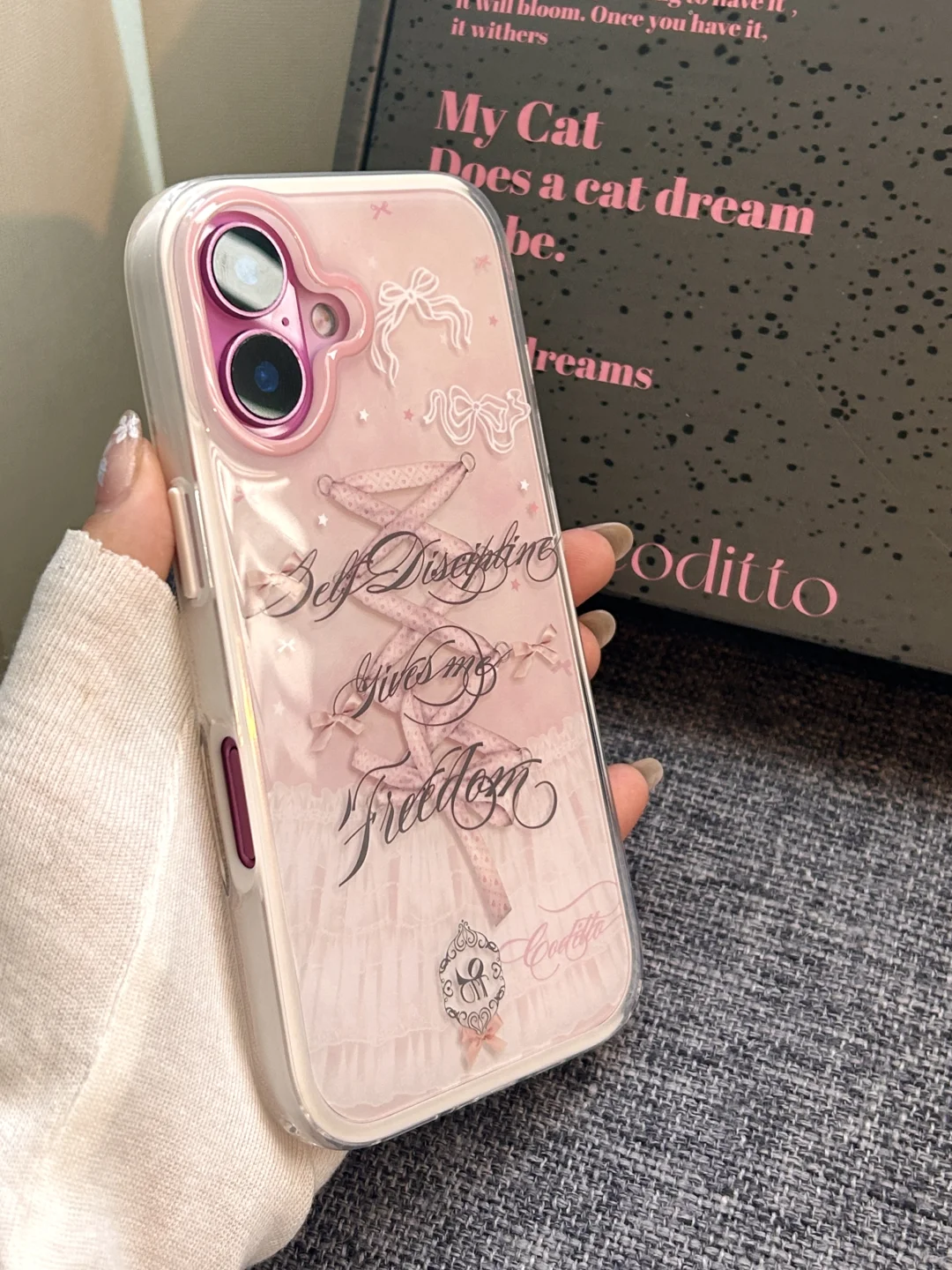 很喜欢的少女心氛围感粉色imd二合一手机壳！