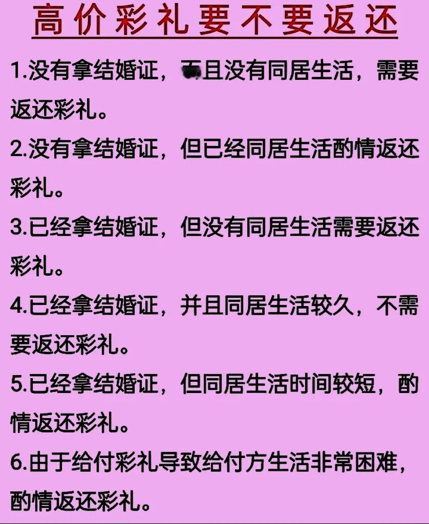 高价彩礼要不要返还
不领证在的法律风险
女人要知道的八件事